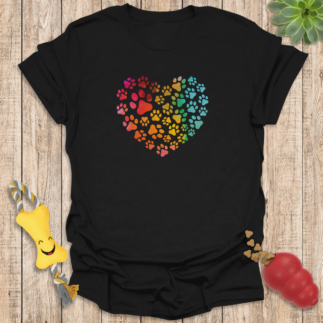 Rainbow Pawprint Heart